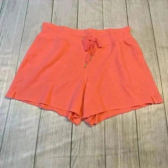 Calvin Klein Performance Womens M Orange Coral Elastic Waist Shorts Athletic NWT - Picture 1 of 6